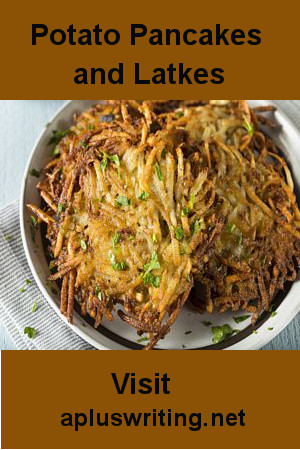 A plate of potato latkes garnished with sliced green onions