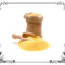 Bag of cornmeal with scoop and spilled cornmeal