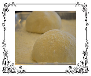 2 piles of risen dough