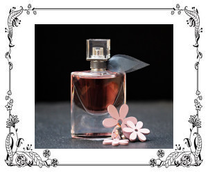 Perfume bottle with spritzer.