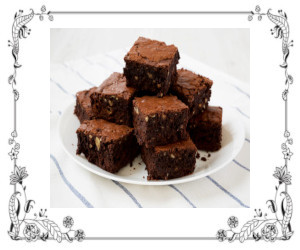 A dish with several brownies