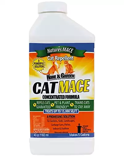 Nature’s MACE Cat Repellent 40oz Concentrate/Treats 15,000 Sq. Ft. / Keep Cats Out of Your Lawn and Garden/Train Your Cat to Stay Out of Bushes/Safe to use Around Children & Plants