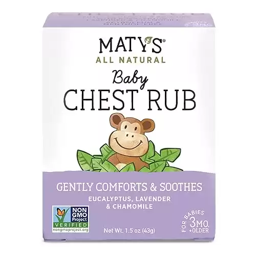 Maty's Baby Chest Rub - Naturally Comfort, Soothe and Help Relieve Congestion in Babies 3 months+, Petroleum Free - Made with Soothing Lavender and Chamomile - 1.5 oz