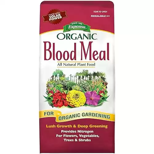 Espoma Organic Blood Meal Fertilizer 12-0-0. All-Natural Plant Food Source of Nitrogen for Organic Gardening. For Flowers, Vegetables, Trees & Shrubs. 3 lb. Bag - Pack of 1.