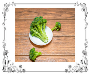 Broccoli floret on dish